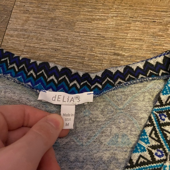 Delia blue Boho Aztec Patterned Cardigan Sweater - Picture 2 of 4